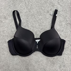 DKNY Padded Underwire Full Coverage T-Shirt Bra Women 36D Black Hook Eye Back